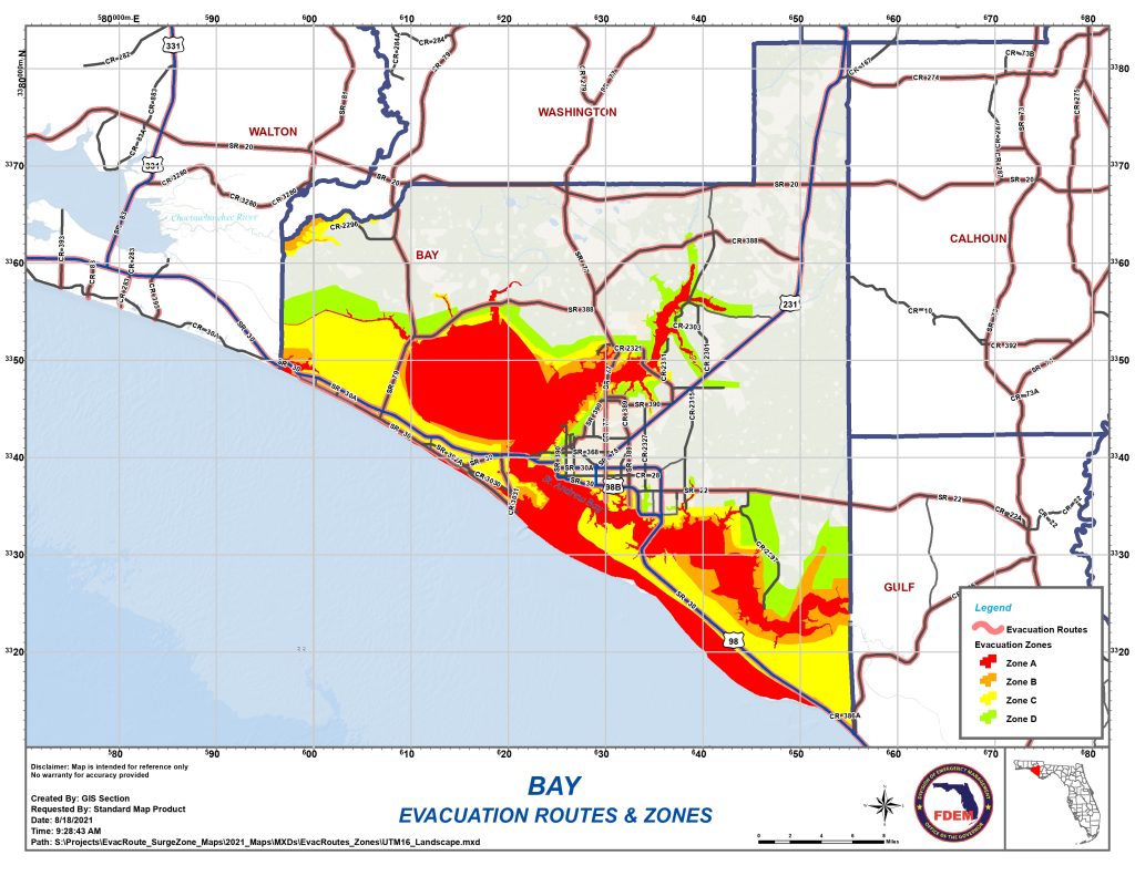 Bay county evacuation route