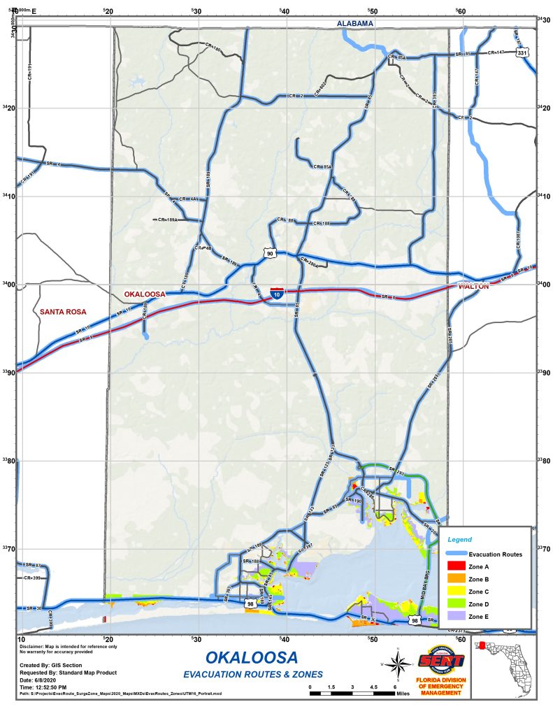 okaloosa county evacuation route