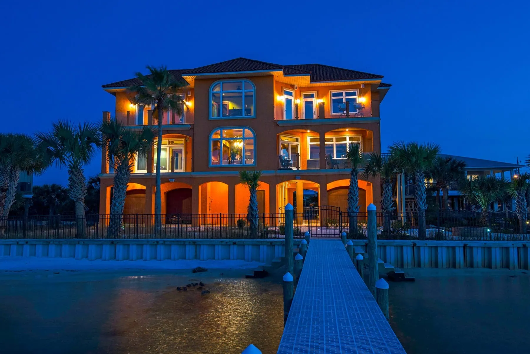 Mediterranean Estate on Santa Rosa Sound with waterfront views and 105 feet of frontage.